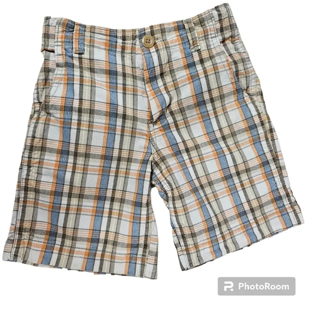 OshKosh B'Gosh Vintage Plaid Shorts With Adjustable Waist Unisex Toddler Size 5